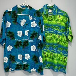 2 Tropical Blue and Green Men's Shirt